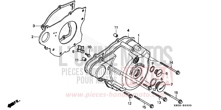 PANNEAU CARTER-MOTEUR G. de CB Two Fifty EMINENCE RED METALLIC (R227) de 1999